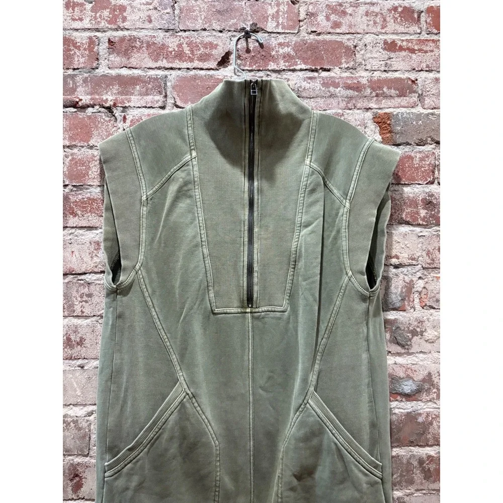 Daily Practice by Anthropologie Meru Zip-Front Mini Dress Green Small - Picture 7 of 10